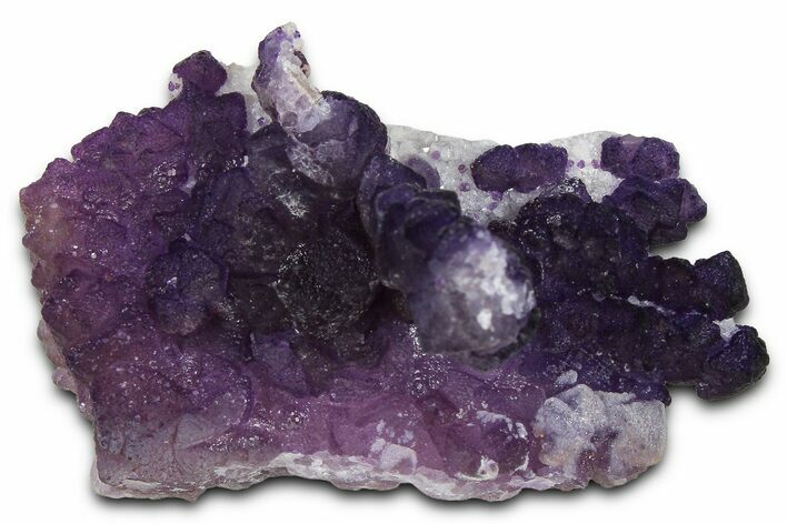 Rich Purple Octahedral Fluorite Crystals w/ Druzy Quartz - Arizona #368346